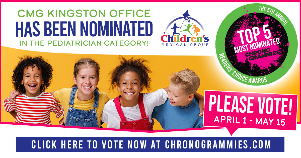 CMG – Kingston has been nominated as one of the top 5 Pediatricians in the Chronogrammies!